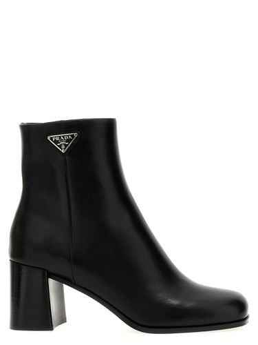 Prada Logo Leather Ankle Boots - Prada - Modalova