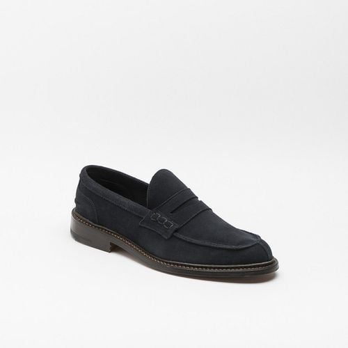 Adam Navy Castorino Suede Penny Loafer - Tricker's - Modalova