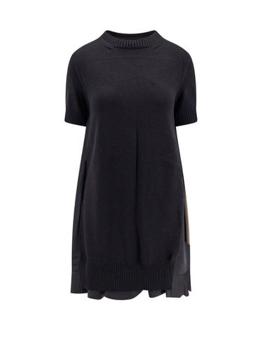 Panelled Crewneck Knitted Dress - Sacai - Modalova