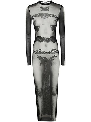 Mesh Long Dress Printed body Lace Mariniere - Jean Paul Gaultier - Modalova