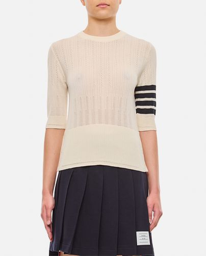 Fine Mesh Rib Stitch 3/4 Sleeve Tee - Thom Browne - Modalova