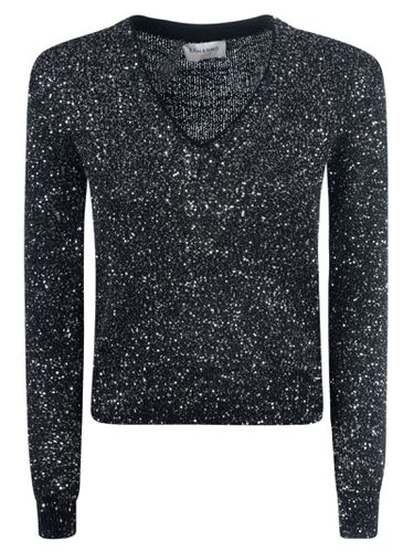 V-neck Cropped Sweater - Ermanno Firenze - Modalova