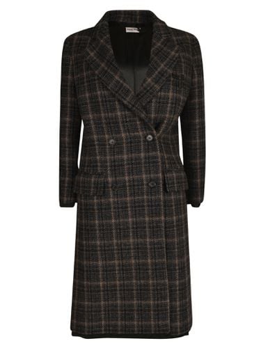 Miu Miu Check Double-breasted Coat - Miu Miu - Modalova