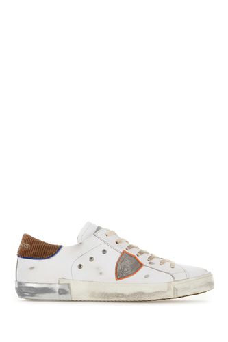 White Leather Prsx Low Sneakers - Philippe Model - Modalova