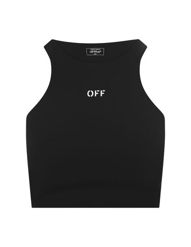 Sleeveless Crop Top With Logo - Off-White - Modalova