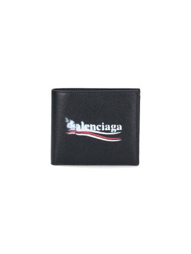 Political Stencil Logo Print Bifold Wallet - Balenciaga - Modalova