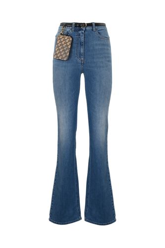 Flared Jeans With Belt And Clutch Bag - Elisabetta Franchi - Modalova