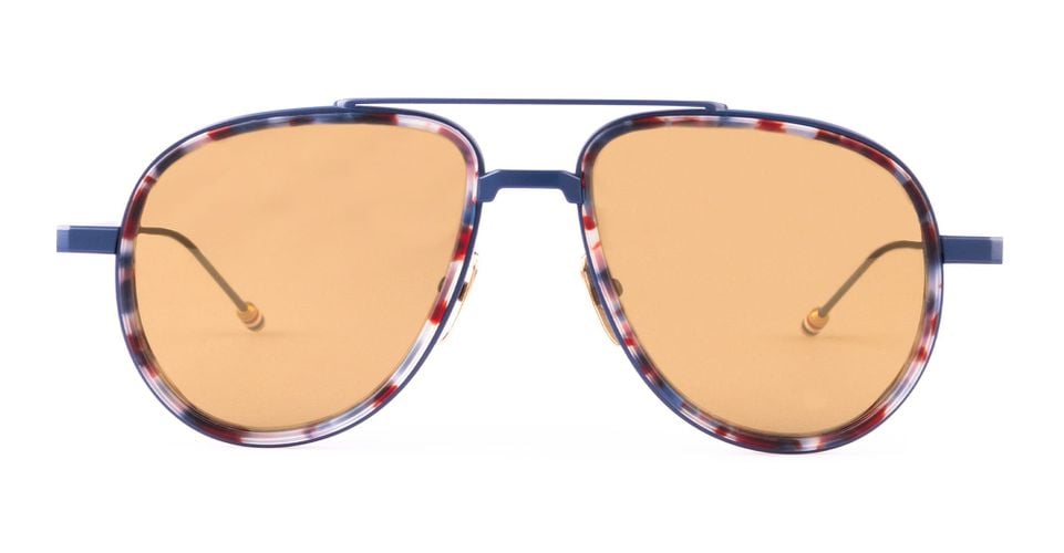 Aviator - Matte Navy / Rwb Tortoise Sunglasses - Thom Browne - Modalova