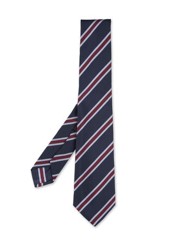 Kiton Blue Mogador Regimental Tie - Kiton - Modalova