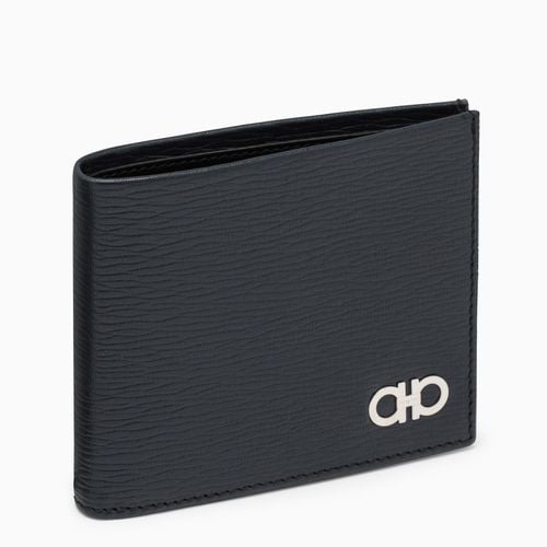 Blu Leather Wallet With Gancini Logo - Ferragamo - Modalova