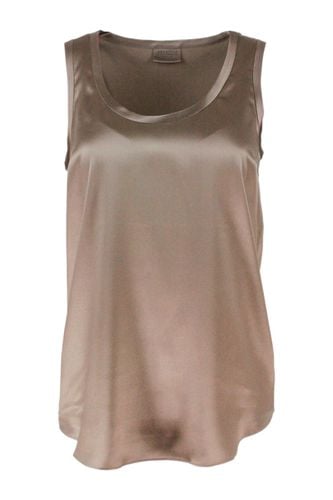 Sleeveless Round Neck Top In Stretch Silk - Brunello Cucinelli - Modalova