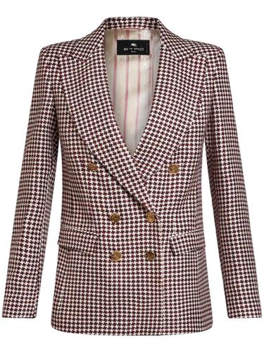 Houndstooth Patterned Straight Hem Jacket - Etro - Modalova