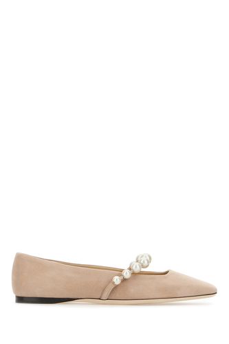 Powder Pink Suede Ade Ballerinas - Jimmy Choo - Modalova