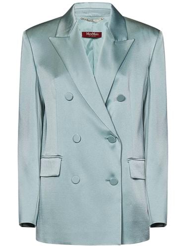 Double-breasted Blazer In Envers Satin - Max Mara Studio - Modalova