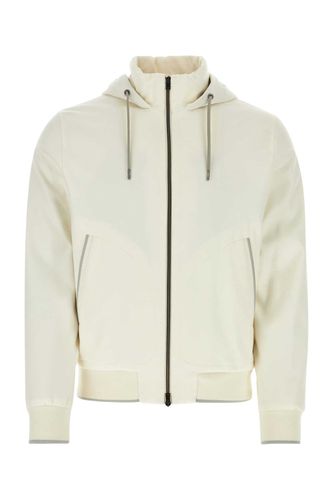 White Silk Blend Bomber Jacket - Herno - Modalova