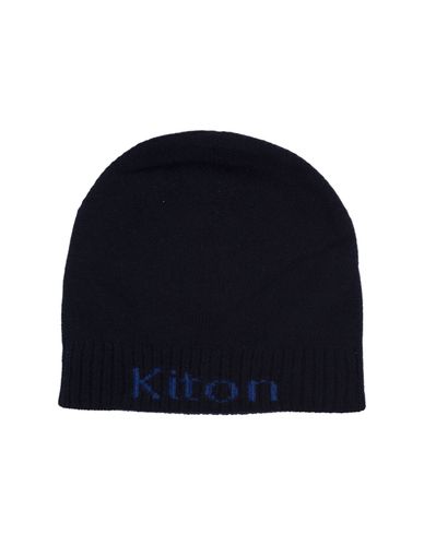 Kiton Blue Cashmere Hat With Logo - Kiton - Modalova