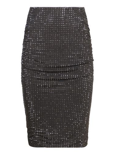 Pinko Full Rhinestone Black Skirt - Pinko - Modalova