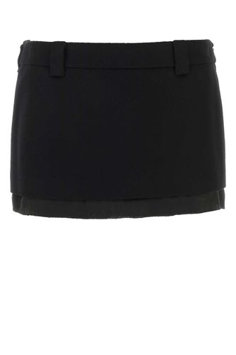 Miu Miu Black Wool Blend Mini Skirt - Miu Miu - Modalova