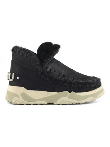 Eskimo Trainer In Black Sheepskin - Mou - Modalova