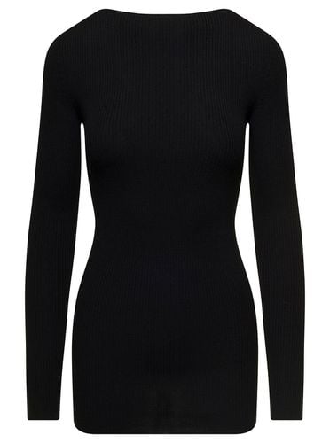 Long Ribbed Top With Round Cut-out In Wool Woman - Rick Owens - Modalova