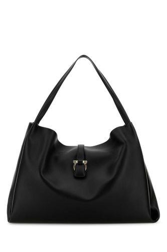 Black Leather Large Shopping Bag - Ferragamo - Modalova