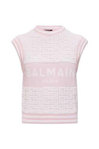 Logo Monogrammed Sleeveless Vest - Balmain - Modalova