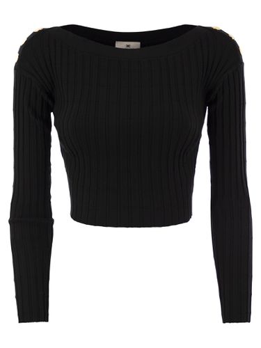 Crewneck Cropped Jumper - Elisabetta Franchi - Modalova