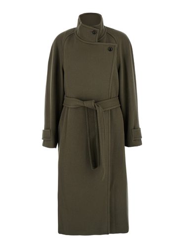 Double-breasted Coat With Removable Belt And Wraparound Design In Wool Blend Woman - Low Classic - Modalova