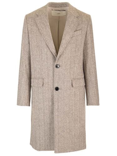 Coat In Herringbone Fabric - Ami Alexandre Mattiussi - Modalova