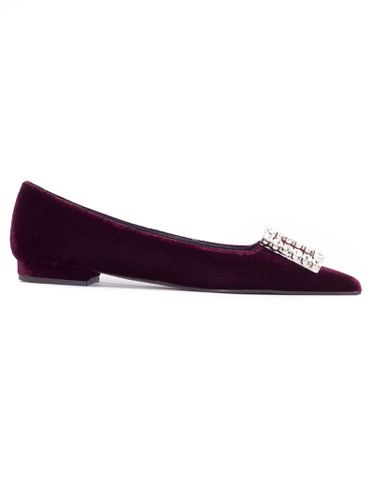 Amaia Burgundy Velvet Ballerina Shoes - Roberto Festa - Modalova