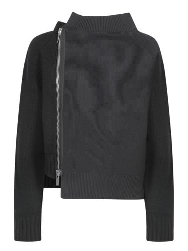 Sacai Black Knit Zip Cardigan - Sacai - Modalova