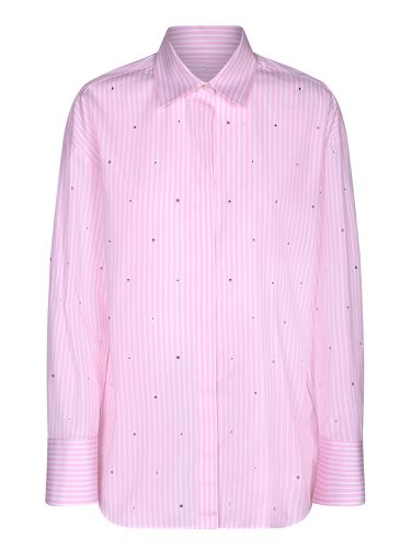 Striped Shirt With Rhinestones - MSGM - Modalova