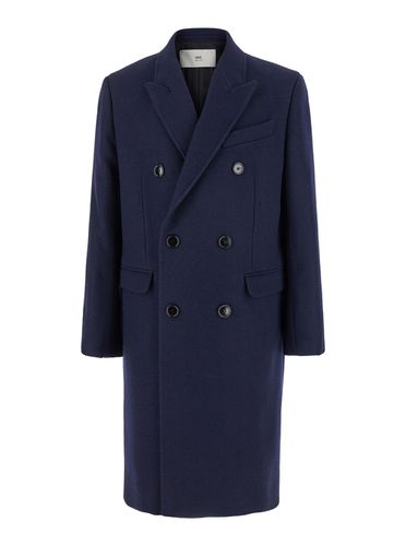 Double-breasted Coat With Peak Revers In Wool Man - Ami Alexandre Mattiussi - Modalova