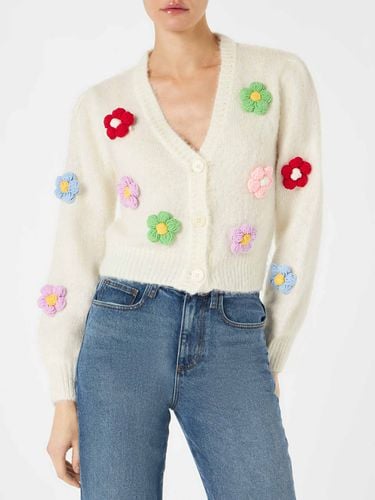 Woman Brushed Cropped Cardigan With Puff Sleeves - MC2 Saint Barth - Modalova