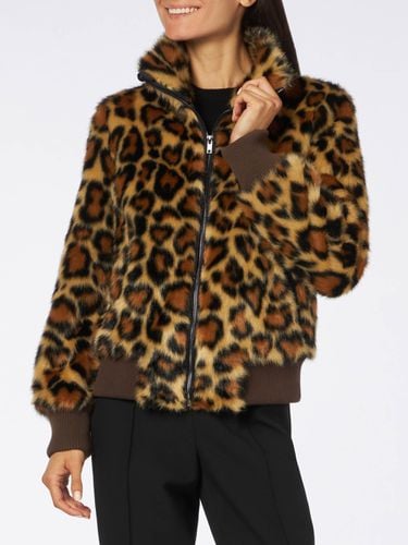 Woman Furry Short Jacket With Animalier Heart Print - MC2 Saint Barth - Modalova