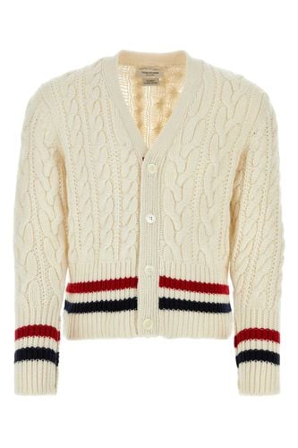 Thom Browne Ivory Cashmere Cardigan - Thom Browne - Modalova