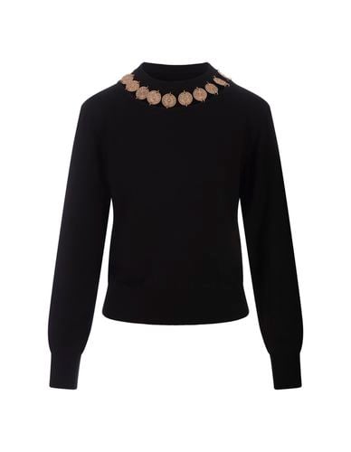 Crew Neck Sweater With Necklace Detail - Paco Rabanne - Modalova