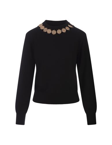 Crew Neck Sweater With Necklace Detail - Paco Rabanne - Modalova