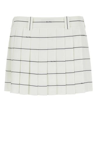 Miu Miu Printed Crepe Mini Skirt - Miu Miu - Modalova