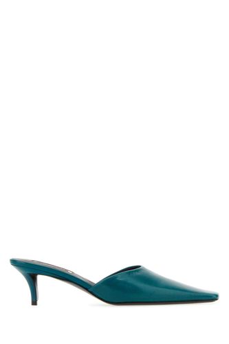 Jil Sander Teal Green Leather Mules - Jil Sander - Modalova