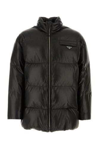 Black Nappa Leather Down Jacket - Prada - Modalova