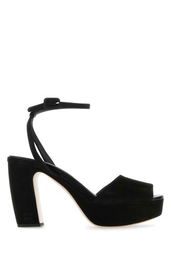 Miu Miu Black Suede Sandals - Miu Miu - Modalova