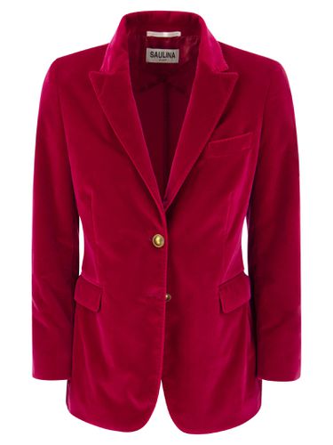 Angelica - Two-button Velvet Blazer - Saulina Milano - Modalova