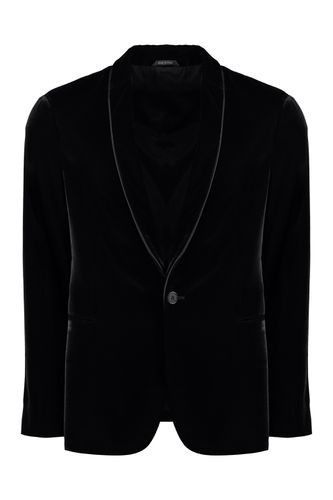 Single-breasted Velvet Jacket - Giorgio Armani - Modalova