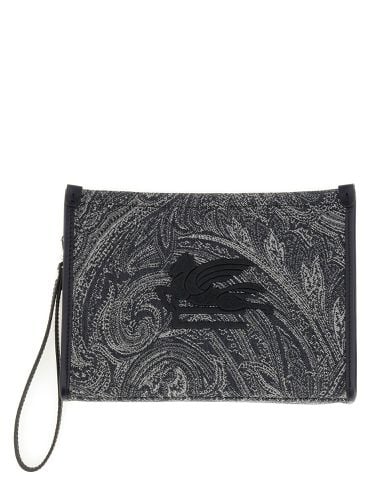 Navy Pouch With Paisley Jacquard Motif - Etro - Modalova