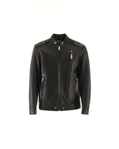 Leather Biker With Zip Fastening - John Richmond - Modalova