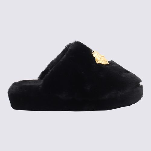 Faux Fur Medusa Home Slippers - Versace - Modalova