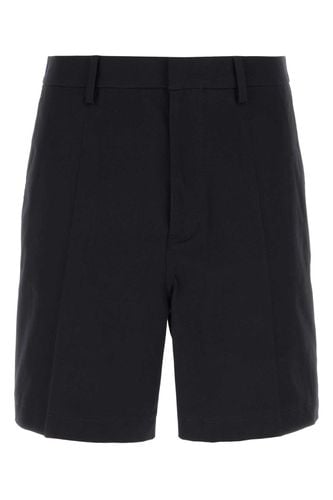 Midnight Blue Stretch Cotton Bermuda Shorts - Valentino Garavani - Modalova