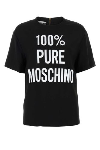 Moschino Black Crepe T-shirt - Moschino - Modalova