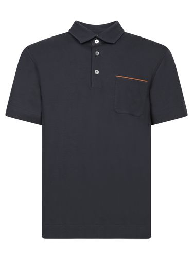 Piquet Polo With Leather Detail - Zegna - Modalova